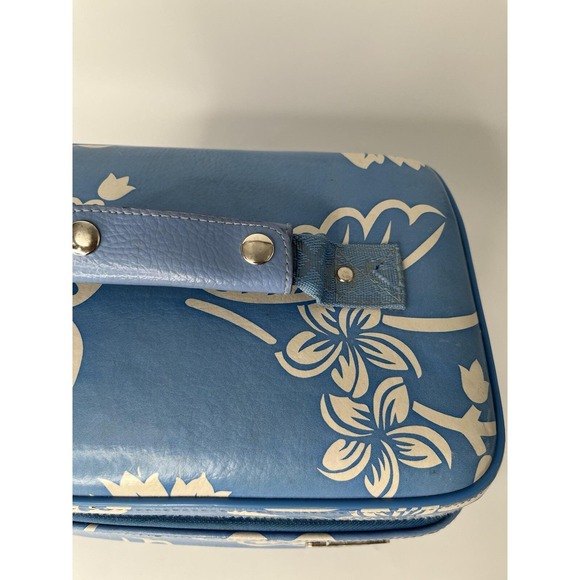 ROXY Make-Up Case Hawaiian Floral Blue Vintage Large READ - Picture 8 of 16